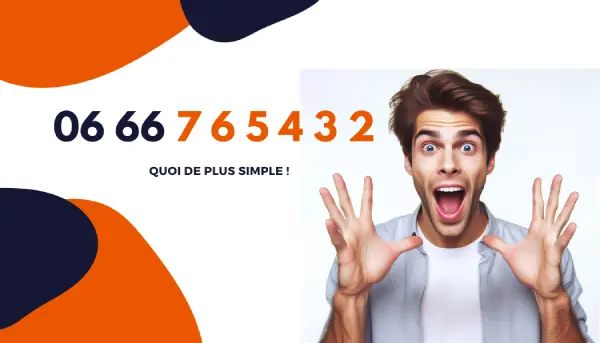Numéro très facile avec une suite inversée : 06 66 7 6 5 4 3 2