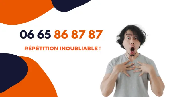 Numéro mobile facile avec une répétition : 06 65 86 87 87